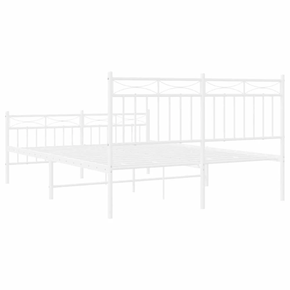 Lova Lovos rėmas su galvūgaliu/kojūgaliu, baltas, 135x190cm, metalas