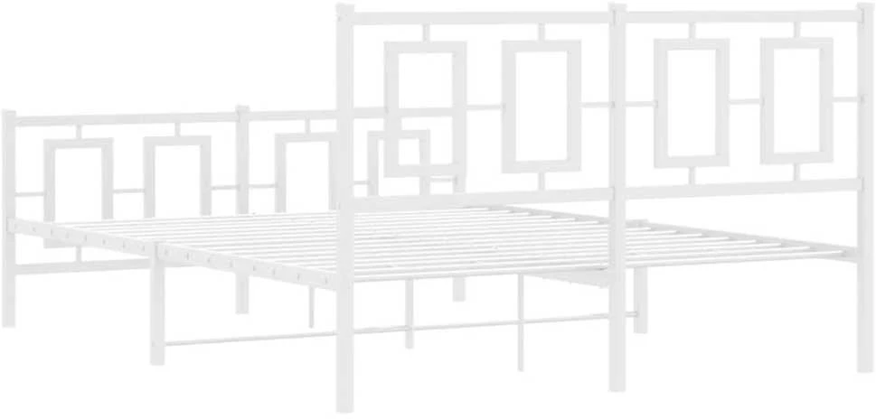 Lovos rėmas su galvūgaliu/kojūgaliu, baltas, 140x190cm, metalas