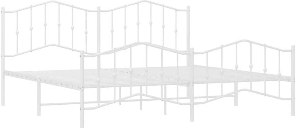 Lovos rėmas su galvūgaliu/kojūgaliu, baltas, 200x200cm, metalas