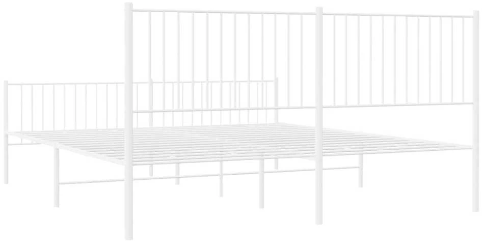 Lovos rėmas su galvūgaliu/kojūgaliu, baltas, 200x200cm, metalas