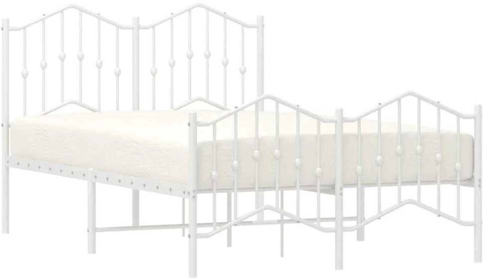 Lovos rėmas su galvūgaliu/kojūgaliu, baltas, 120x190cm, metalas