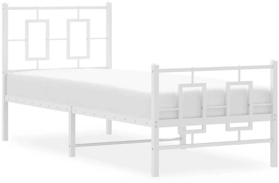 Lovos rėmas su galvūgaliu/kojūgaliu, baltas, 75x190cm, metalas