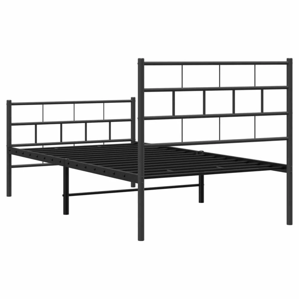 Lovos rėmas su galvūgaliu/kojūgaliu, juodas, 90x190cm, metalas