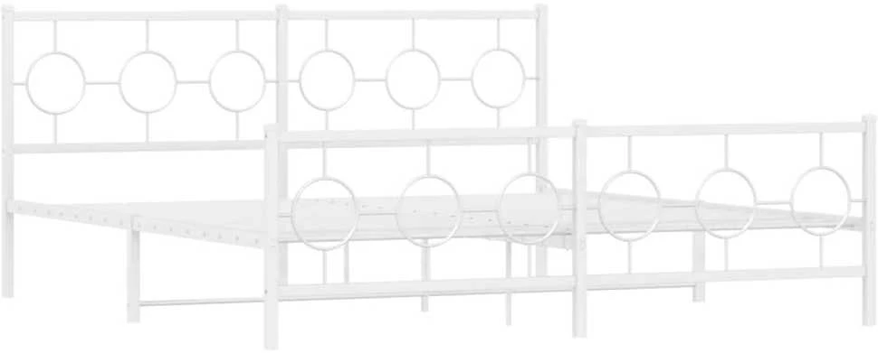 Lovos rėmas su galvūgaliu/kojūgaliu, baltas, 180x200cm, metalas