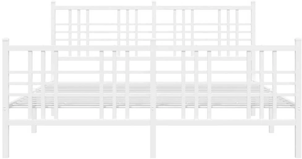 Lovos rėmas su galvūgaliu/kojūgaliu, baltas, 150x200cm, metalas