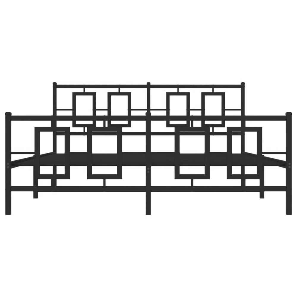 Lovos rėmas su galvūgaliu/kojūgaliu, juodas, 150x200cm, metalas