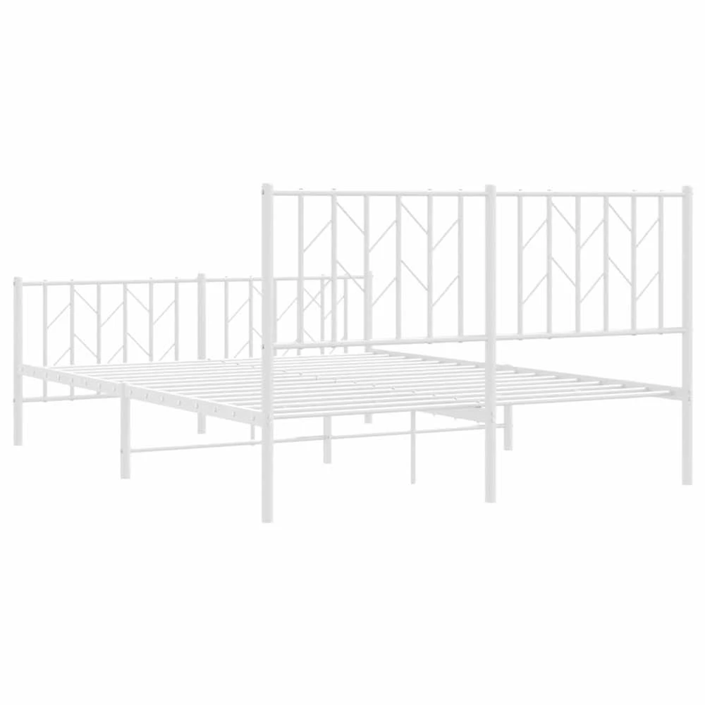Lova Lovos rėmas su galvūgaliu/kojūgaliu, baltas, 135x190cm, metalas