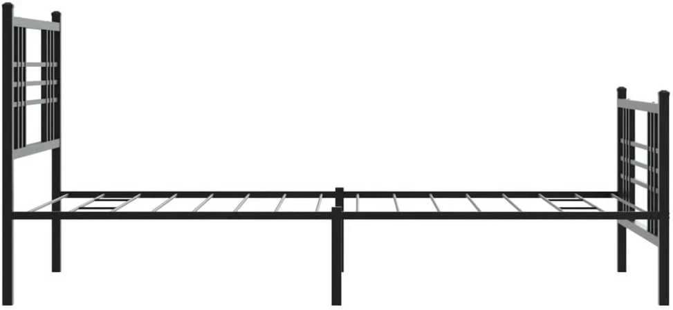 Lovos rėmas su galvūgaliu/kojūgaliu, juodas, 100x200cm, metalas