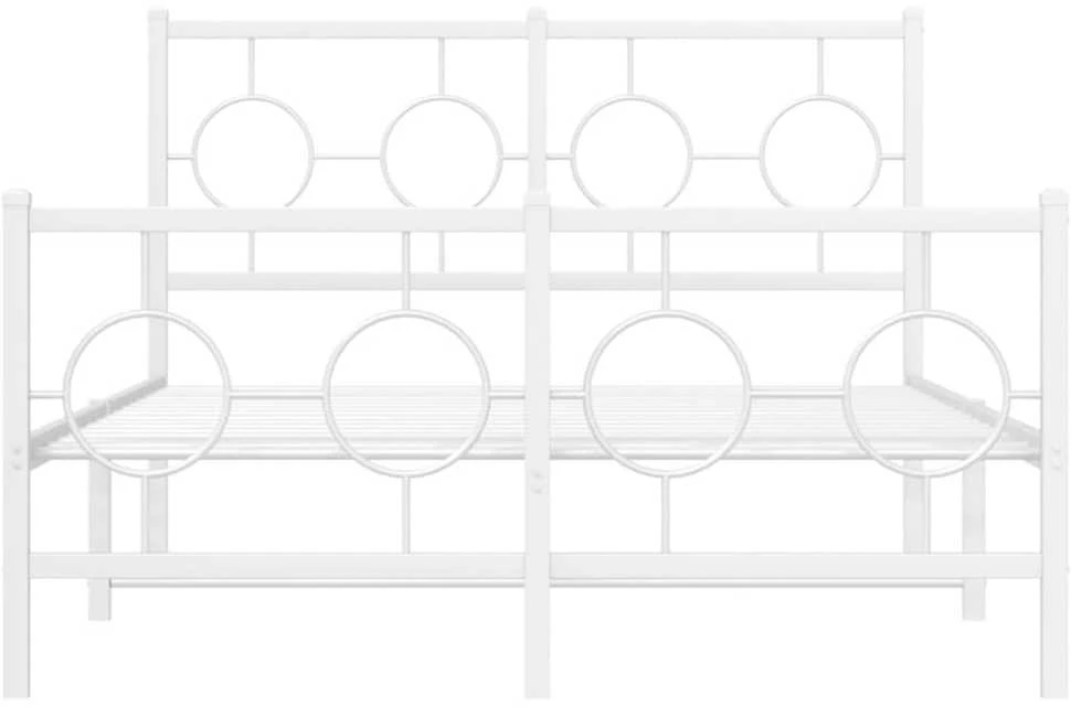 Lovos rėmas su galvūgaliu/kojūgaliu, baltas, 120x200cm, metalas