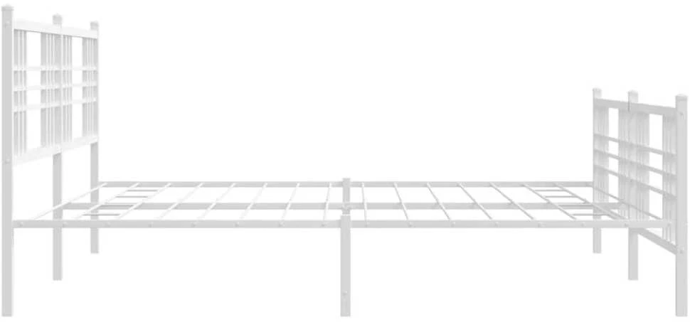 Lovos rėmas su galvūgaliu/kojūgaliu, baltas, 200x200cm, metalas