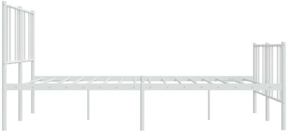 Lovos rėmas su galvūgaliu/kojūgaliu, baltas, 200x200cm, metalas