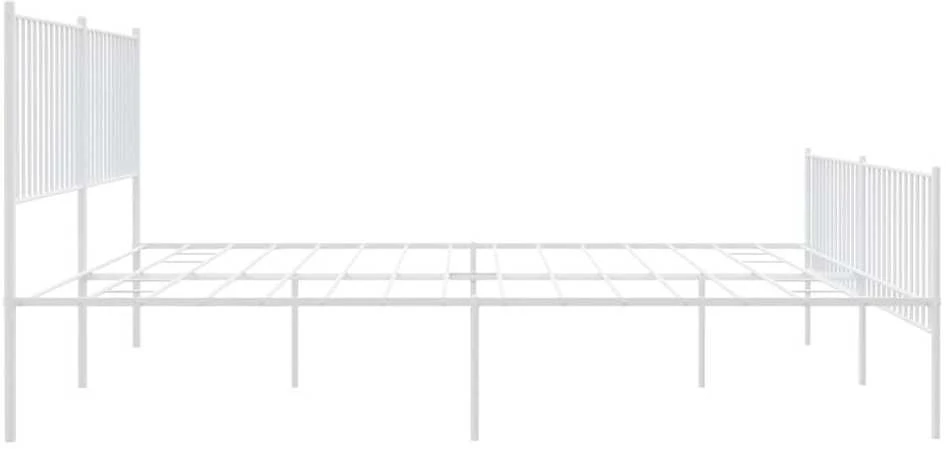 Lovos rėmas su galvūgaliu/kojūgaliu, baltas, 200x200cm, metalas