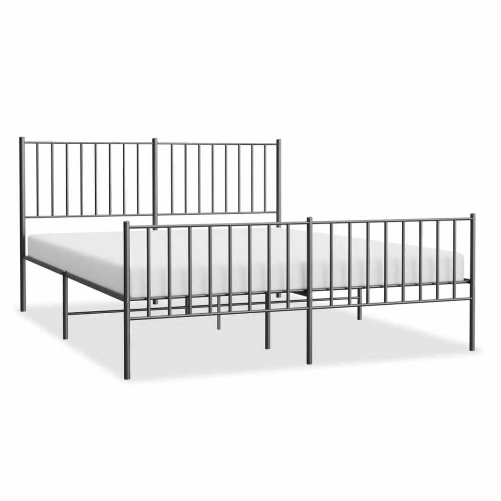 Lova Lovos rėmas su galvūgaliu/kojūgaliu, juodas, 135x190cm, metalas