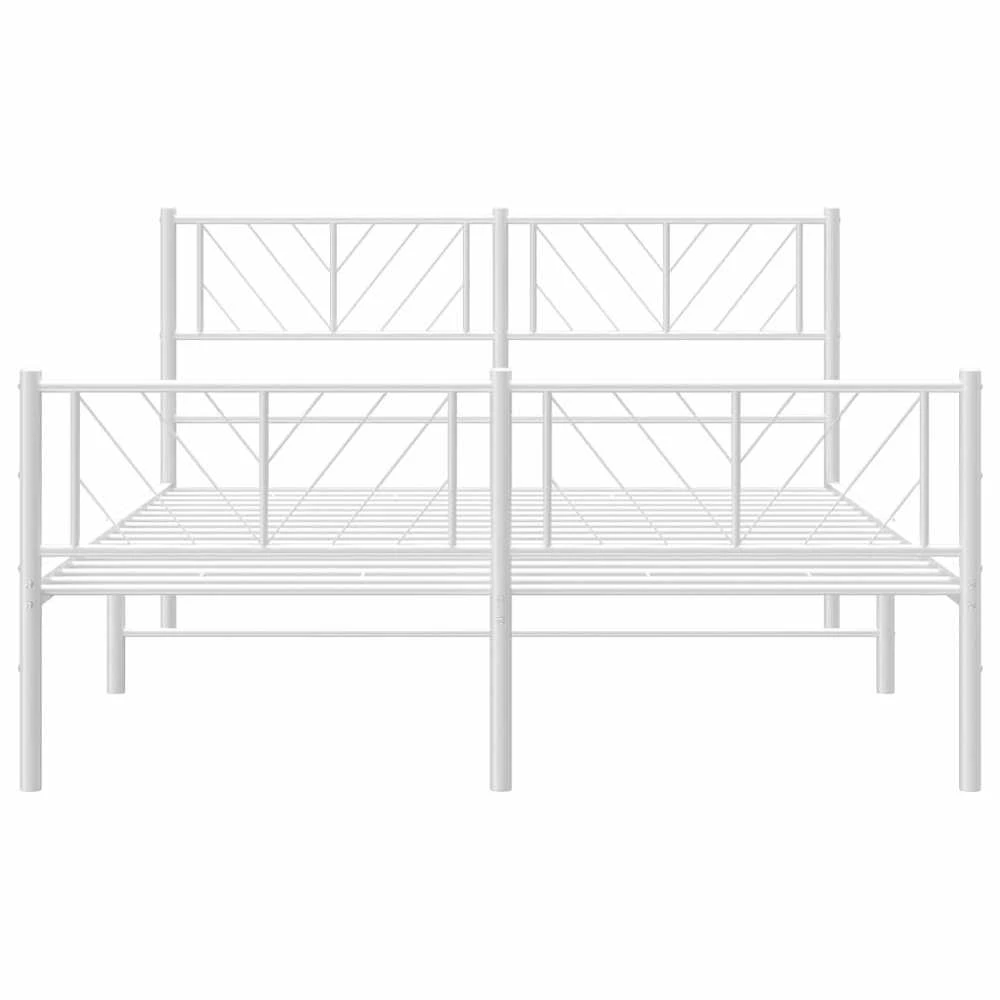 Lovos rėmas su galvūgaliu/kojūgaliu, baltas, 150x200cm, metalas