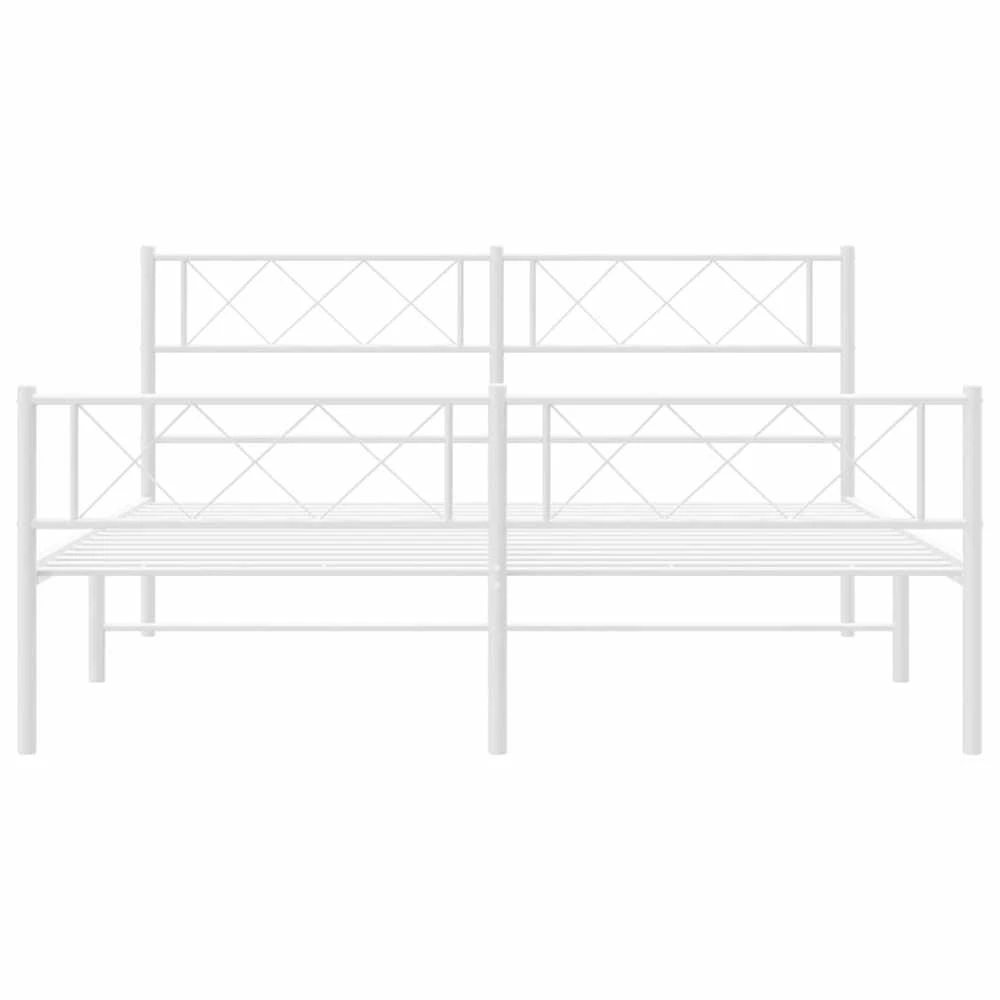 Lovos rėmas su galvūgaliu/kojūgaliu, baltas, 150x200cm, metalas