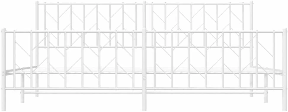 Lovos rėmas su galvūgaliu/kojūgaliu, baltas, 200x200cm, metalas