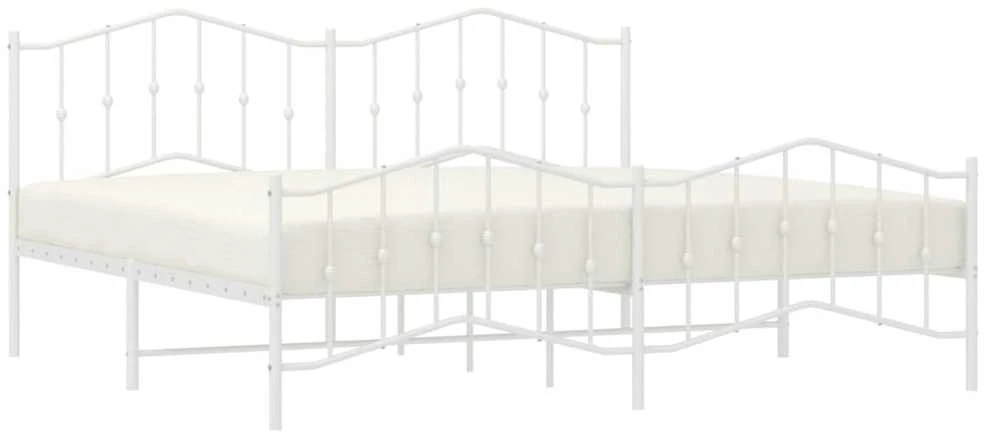 Lovos rėmas su galvūgaliu/kojūgaliu, baltas, 200x200cm, metalas