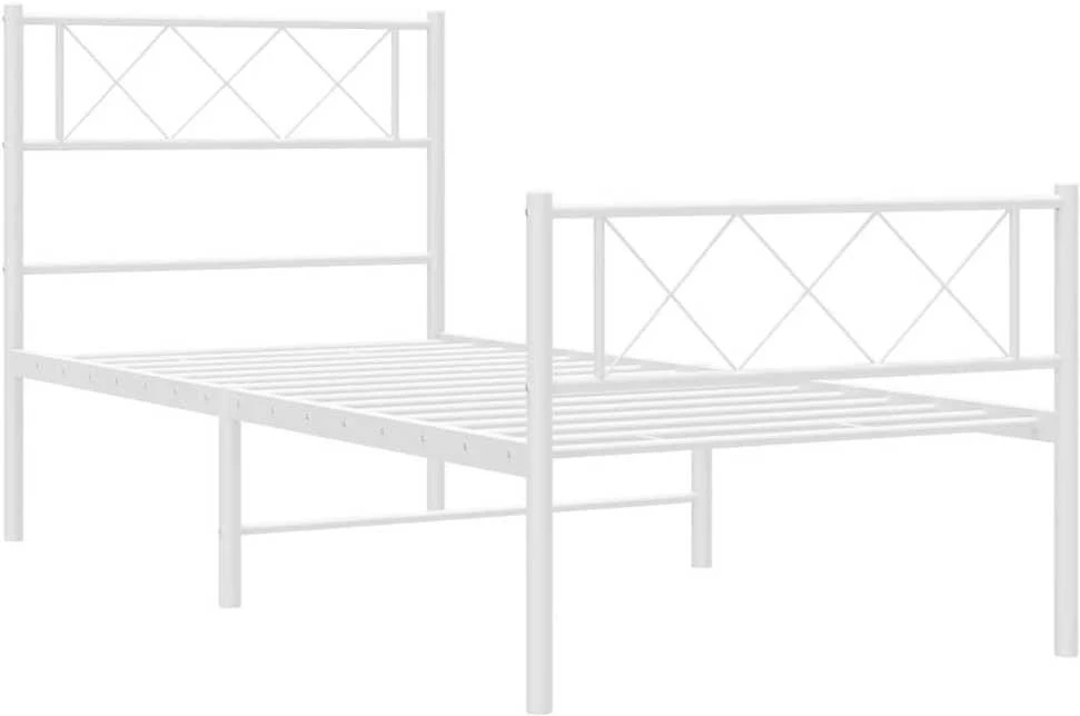Lovos rėmas su galvūgaliu/kojūgaliu, baltas, 100x200cm, metalas