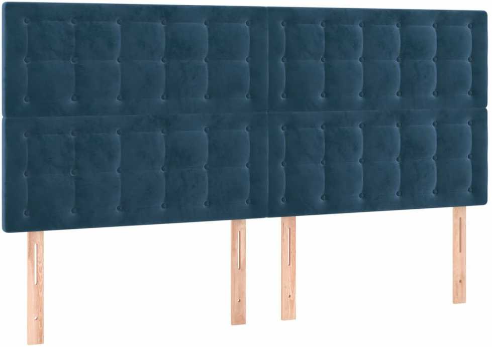 Lovos rėmas be čiužinio tamsiai mėlynas 160x200 cm aksomas