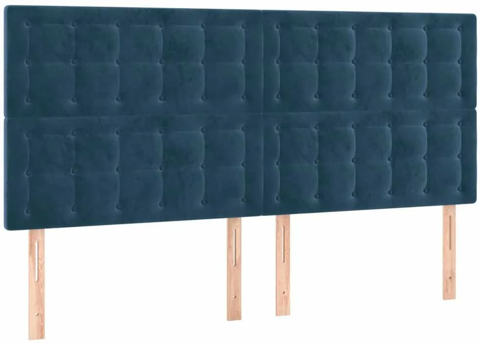 Lovos rėmas be čiužinio tamsiai mėlynas 200x200 cm aksomas