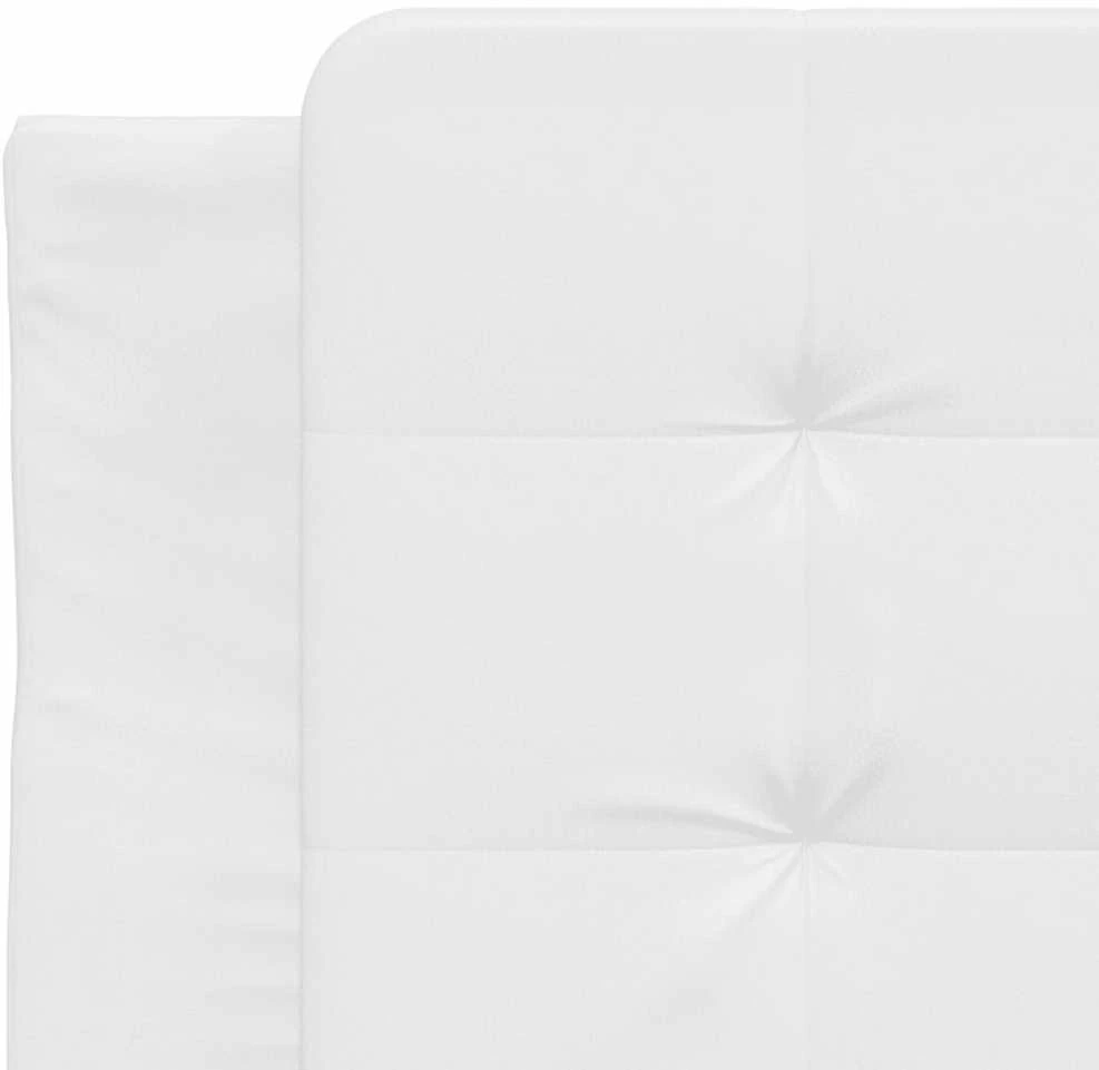 Lovos rėmas su LED, baltos spalvos, 80x200cm, dirbtinė oda