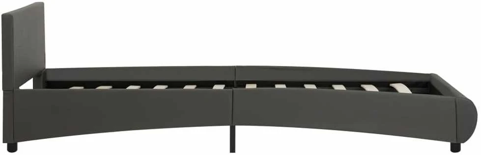 Lovos rėmas su LED, pilkos spalvos, 90x200cm, dirbtinė oda