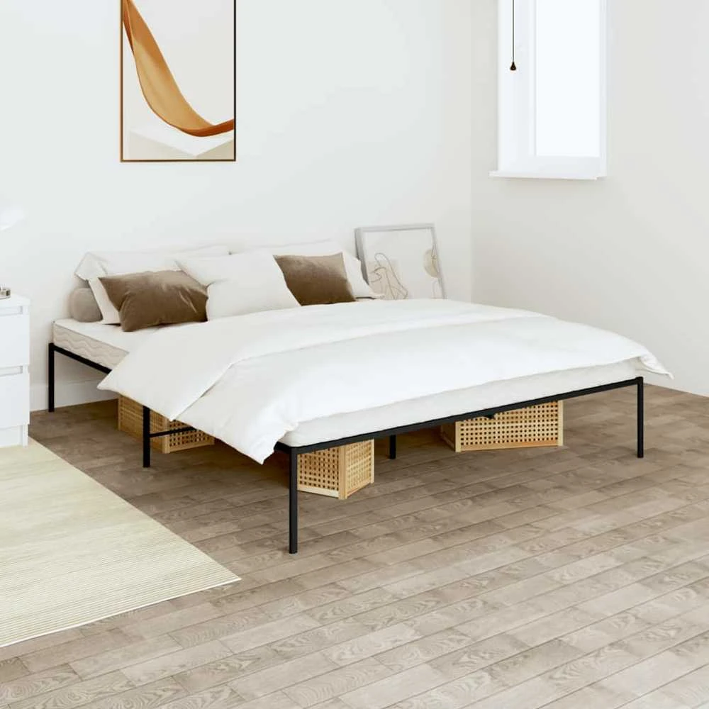 Metalinis lovos rėmas, juodos spalvos 160x200 cm