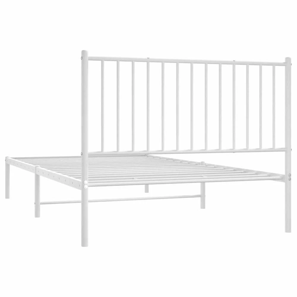 Lova Metalinis lovos rėmas su galvūgaliu, baltos spalvos, 107x203cm