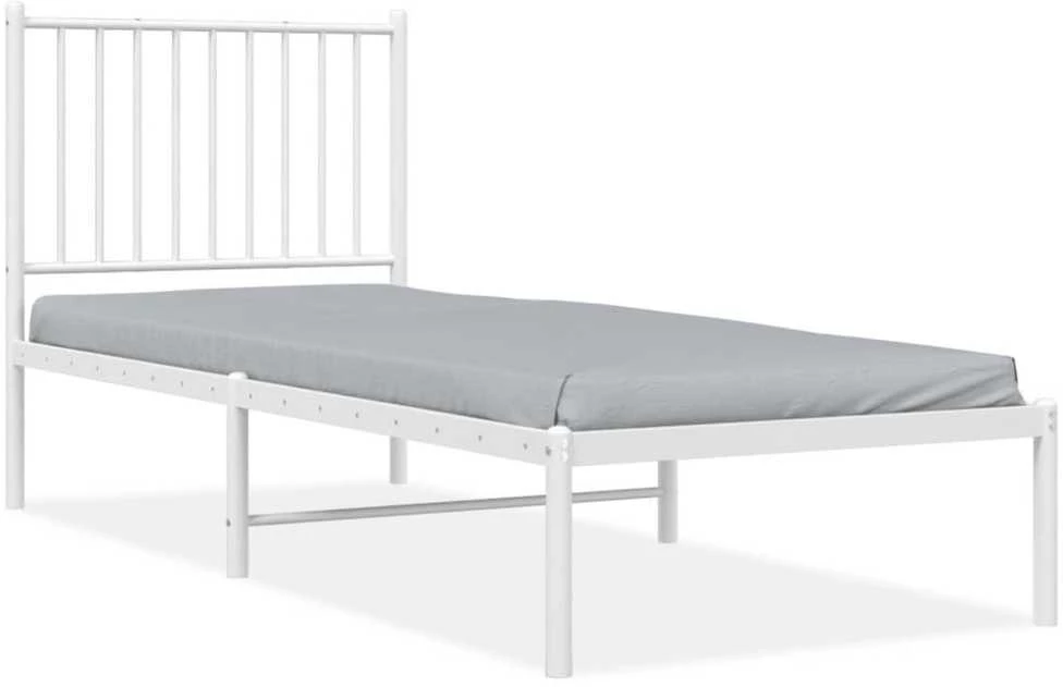 Lovos rėmas be čiužinio, baltas, 75x190cm, metalas
