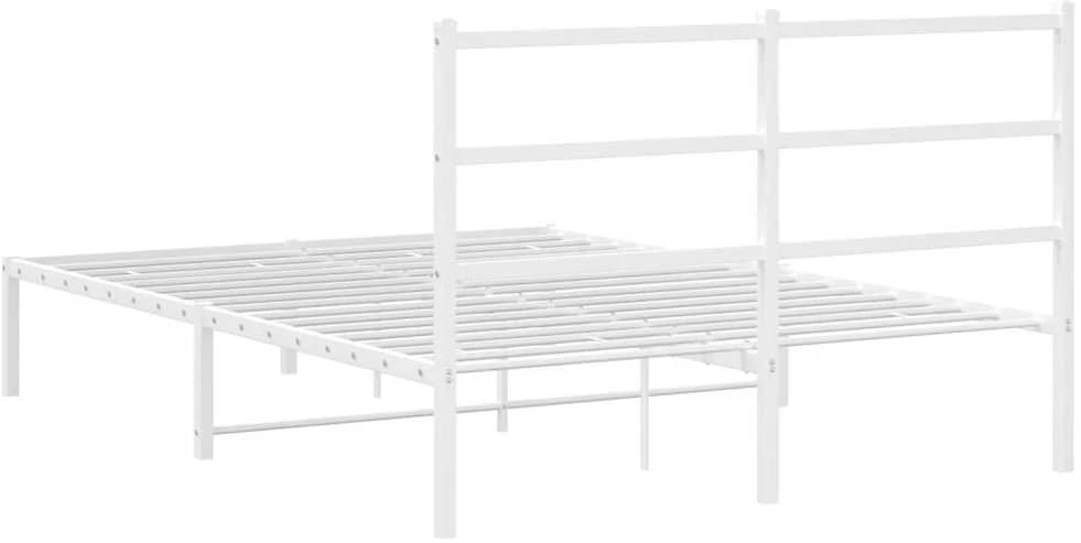 Lova Metalinis lovos rėmas su galvūgaliu, baltos spalvos, 135x190cm