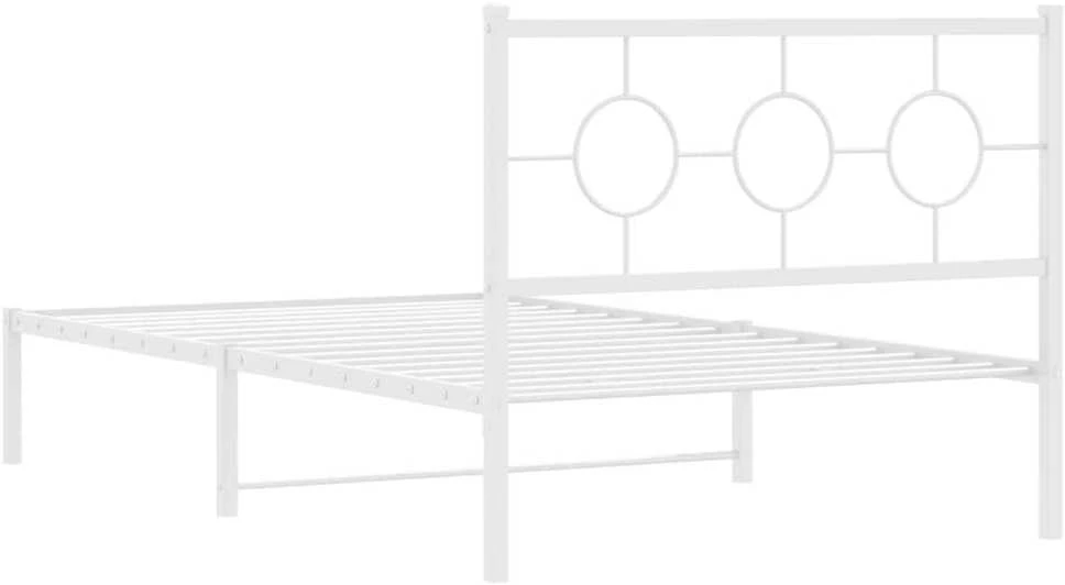 Lova Metalinis lovos rėmas su galvūgaliu, baltos spalvos, 107x203cm