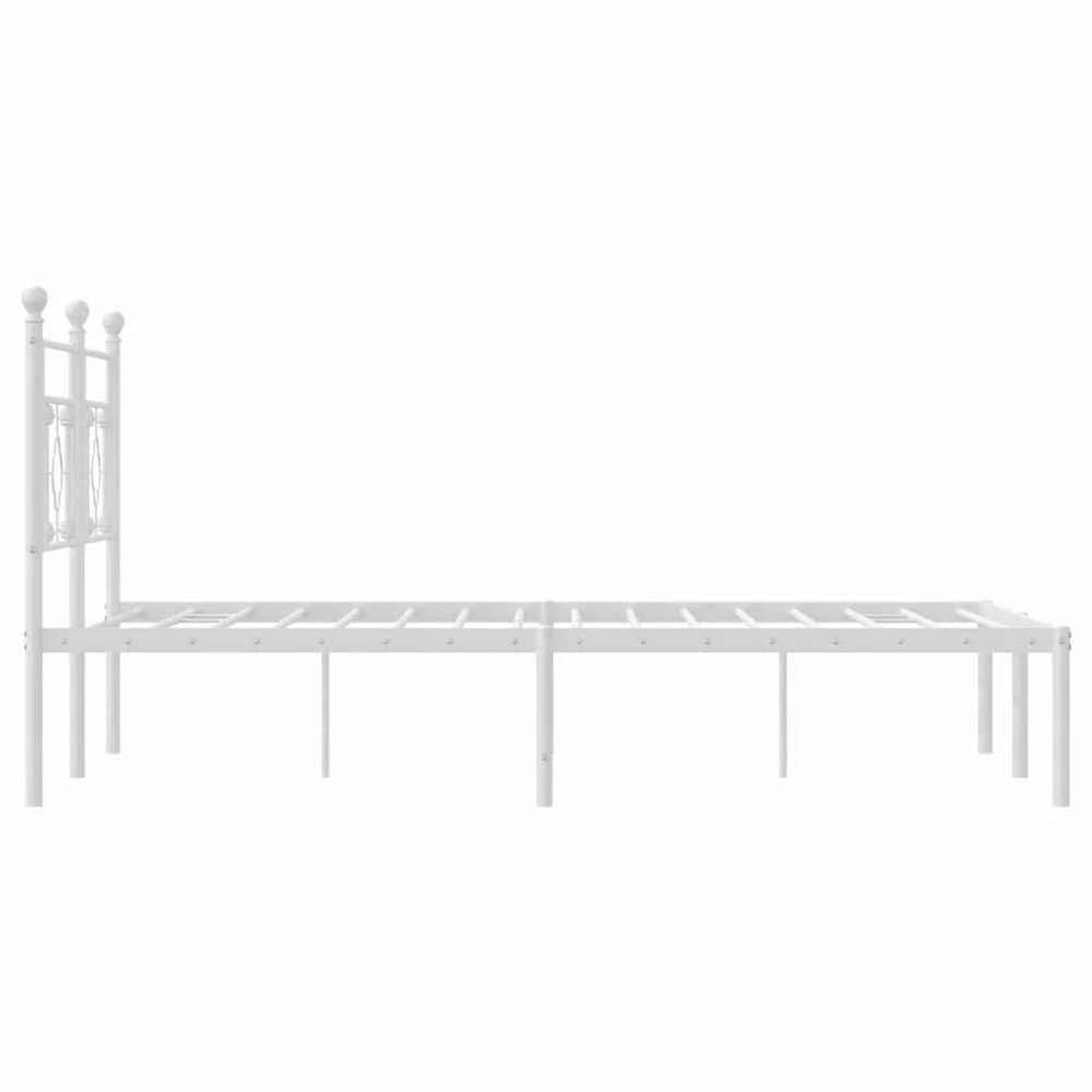 Lova Metalinis lovos rėmas su galvūgaliu, baltos spalvos, 135x190cm