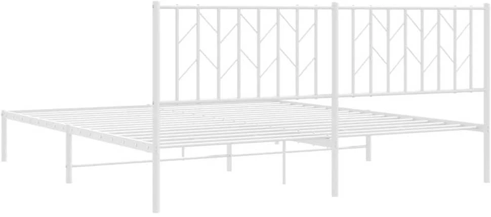Lova Metalinis lovos rėmas su galvūgaliu, baltos spalvos, 183x213cm