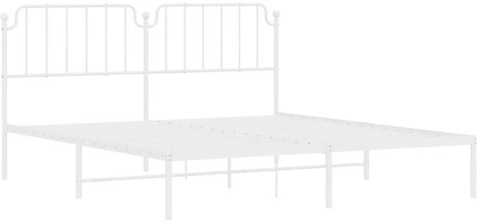 Lova Metalinis lovos rėmas su galvūgaliu, baltos spalvos, 183x213cm