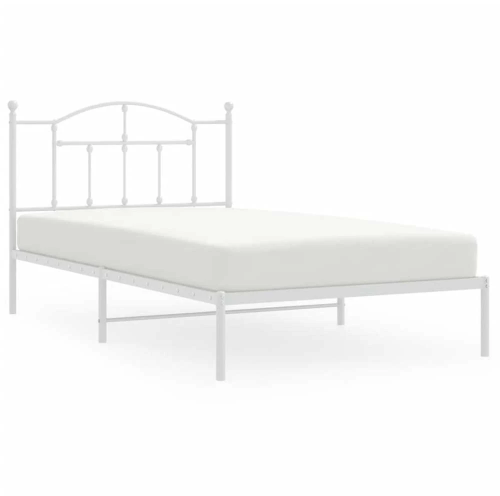 Lova Metalinis lovos rėmas su galvūgaliu, baltos spalvos, 107x203cm