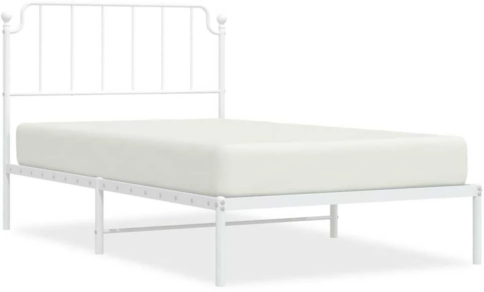 Lova Metalinis lovos rėmas su galvūgaliu, baltos spalvos, 107x203cm