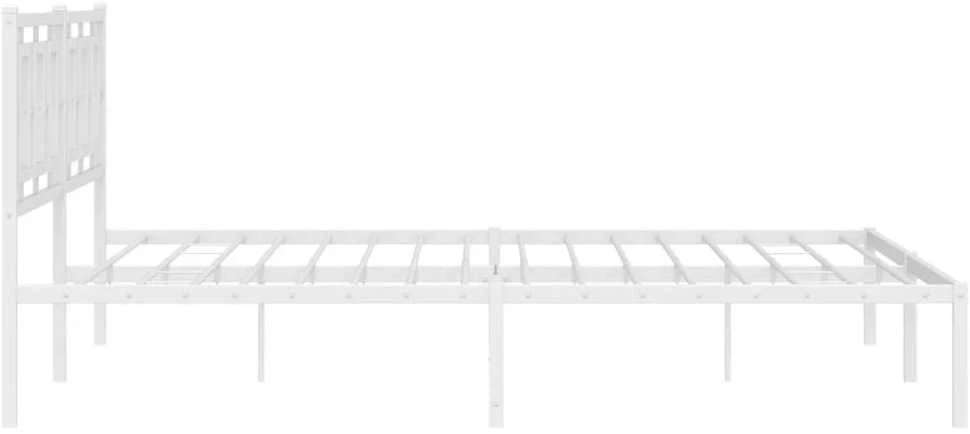 Metalinis lovos rėmas su galvūgaliu, baltos spalvos, 200x200cm