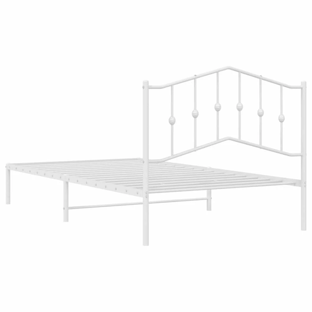 Lova Metalinis lovos rėmas su galvūgaliu, baltos spalvos, 107x203cm