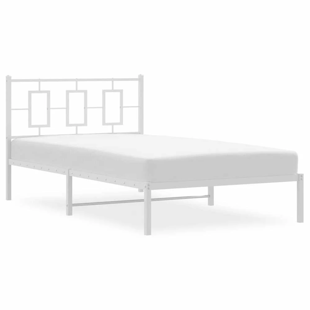Lova Metalinis lovos rėmas su galvūgaliu, baltos spalvos, 107x203cm