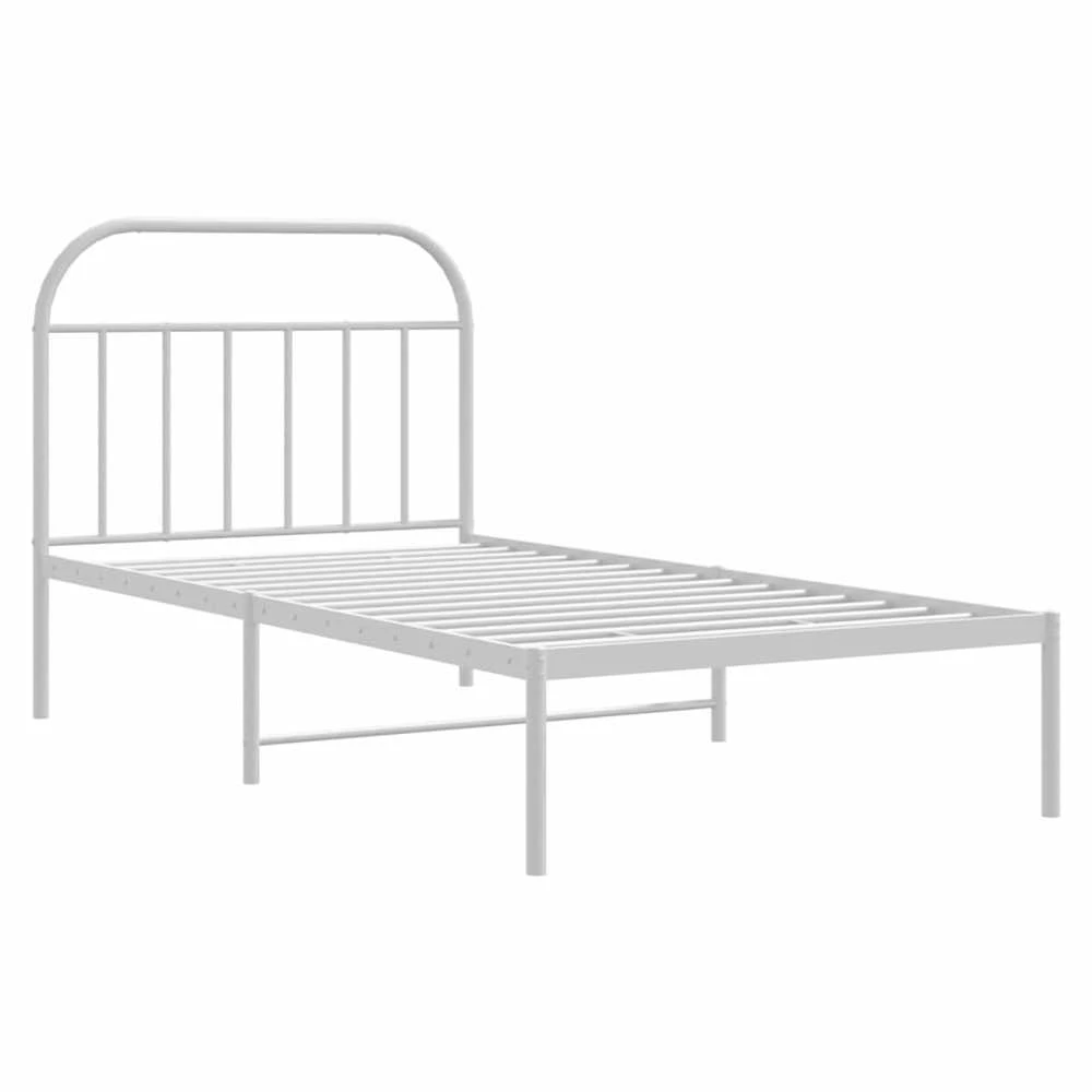 Lova Metalinis lovos rėmas su galvūgaliu, baltos spalvos, 100x190cm