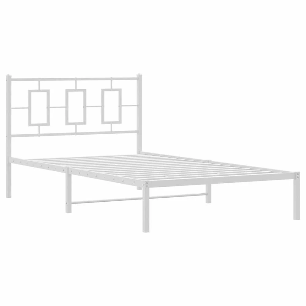 Lova Metalinis lovos rėmas su galvūgaliu, baltos spalvos, 107x203cm