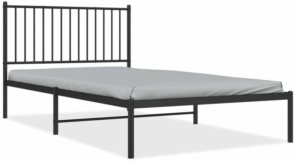 Lova Metalinis lovos rėmas su galvūgaliu, juodos spalvos, 107x203cm