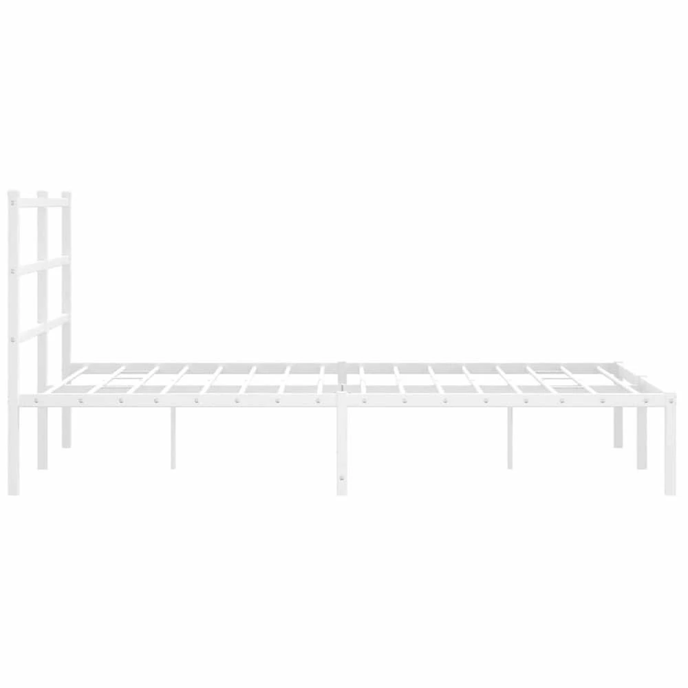 Lova Metalinis lovos rėmas su galvūgaliu, baltos spalvos, 135x190cm