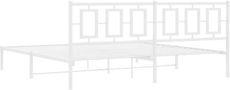 Lova Metalinis lovos rėmas su galvūgaliu, baltos spalvos, 193x203cm