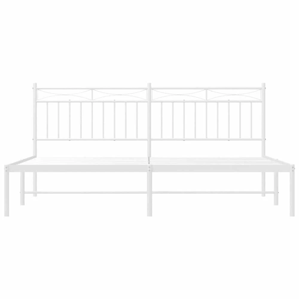 Lova Metalinis lovos rėmas su galvūgaliu, baltos spalvos, 183x213cm