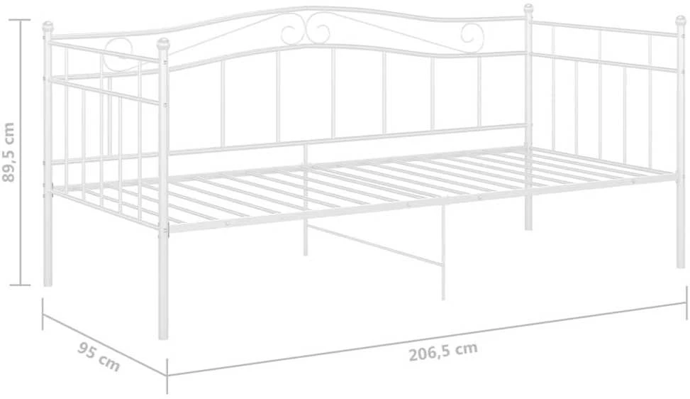 Sofos-lovos rėmas, baltos spalvos, 90x200cm, metalas