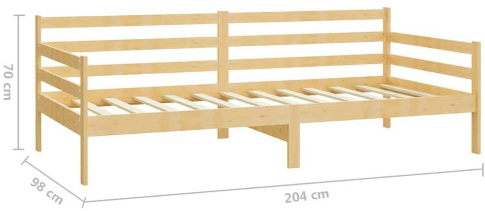 Lova su čiužiniu, 90x200cm, pušies medienos masyvas