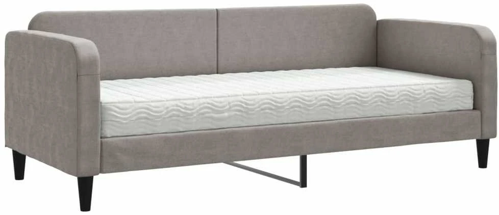 Lova su čiužiniu, taupe spalvos, 80x200cm, audinys
