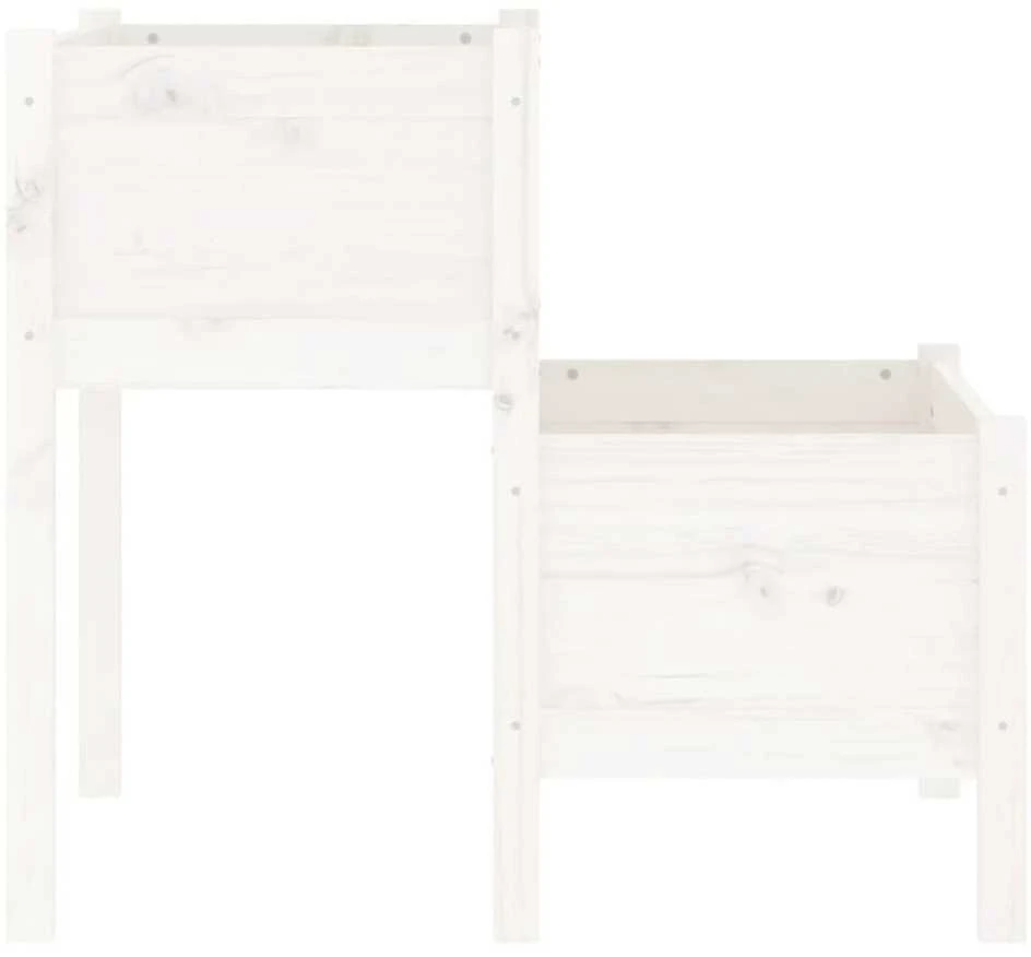 Lovelis, baltos spalvos, 84,5x84x75cm, pušies medienos masyvas