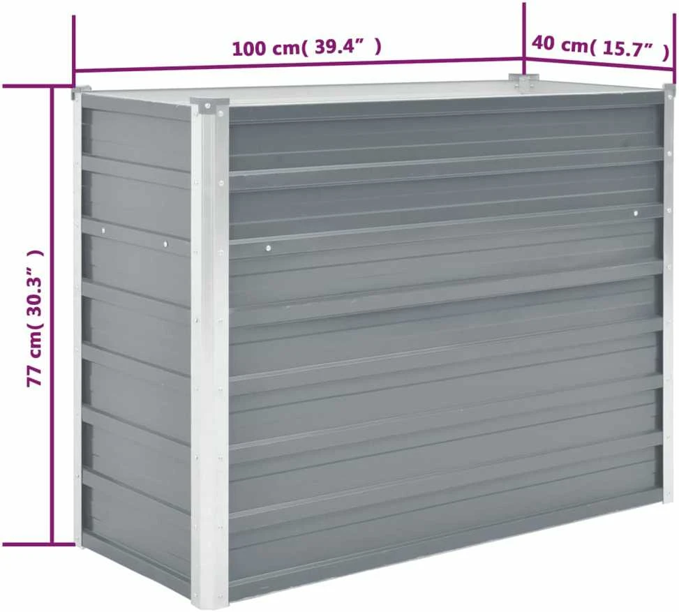 Lovelis, pilkas, galvanizuotas plienas, 100x40x77cm